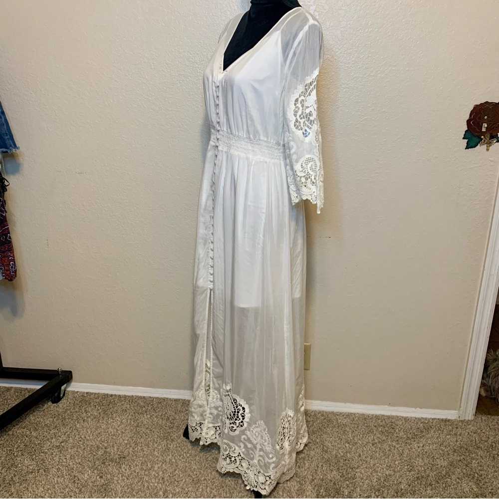 bebe White Lace Maxi Dress - Picture 6 of 16